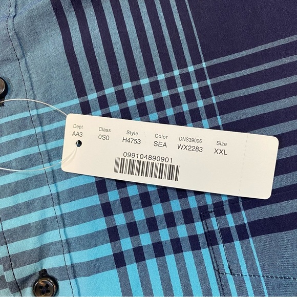 J. Crew Secret Wash Shirting Slim Button Down Plaid Shirt XXL Blue Stretch NWT - Picture 14 of 15